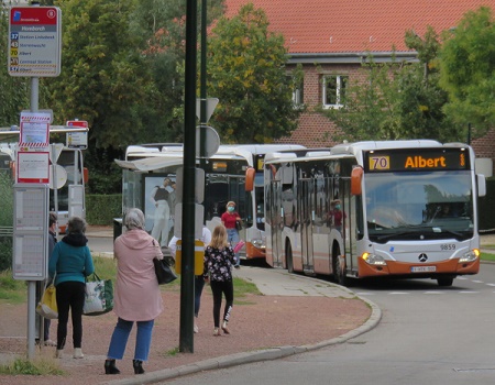 Bus 70 au terminus Homborch